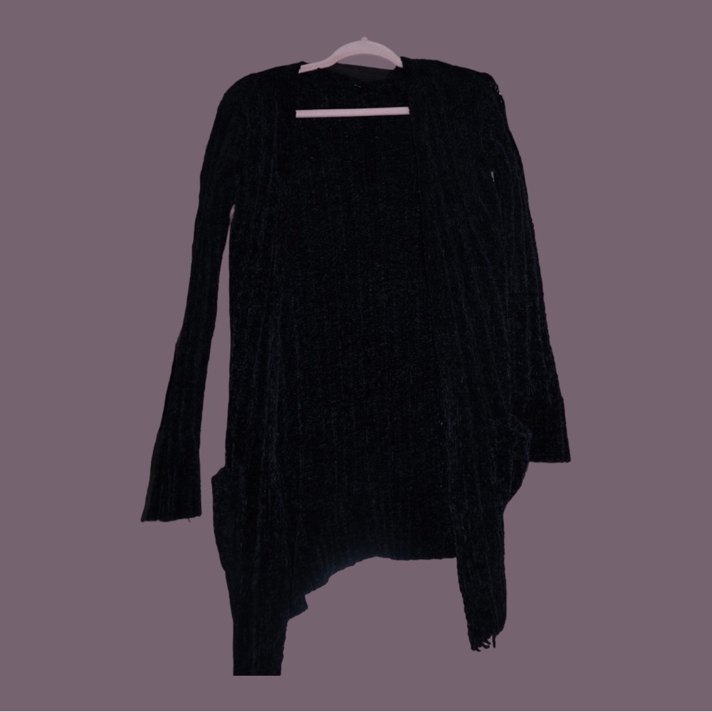 Dual Pockets Open Front Cardigan